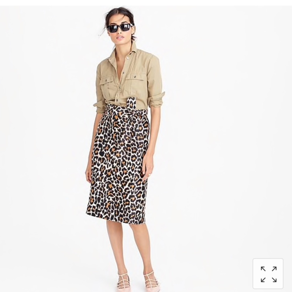 J.crew tie waist skirt in leopard print 00